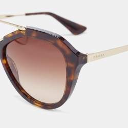 Prada Brown Tortoise Gradient SPR 12Q Aviator Sunglasses