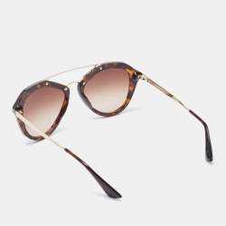 Prada Brown Tortoise Gradient SPR 12Q Aviator Sunglasses