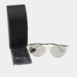 Prada Silver/Black Mirrored SPR626 Frame Round Sunglasses