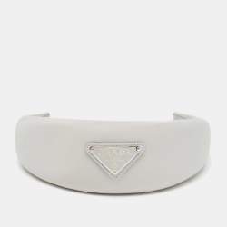 Pre Owned Prada Grey Triangle Logo Re-Nylon Headband