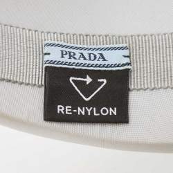 Pre Owned Prada Grey Triangle Logo Re-Nylon Headband