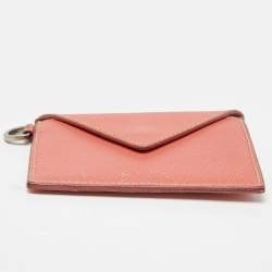 Prada Orange Saffiano Leather Badge Holder