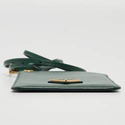 Prada Green Saffiano Leather Phone Strap Case