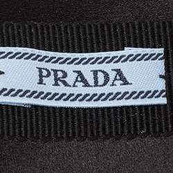 Pre Owned Prada Black Crystal Embellished Satin Wide Headband