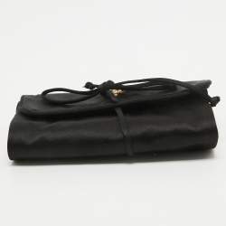 Pre Owned Prada Black Satin Foldable Travel Pouch