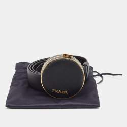 Prada Black Saffiano Leather Minaudière Belt