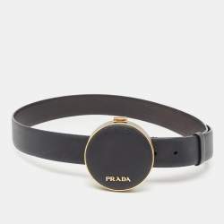 Prada Black Saffiano Leather Minaudière Belt