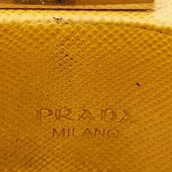 Prada Saffiano Crystal Leather Silver Tone Bracelet