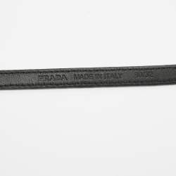 Prada Black Leather Slim Buckle Belt 80CM
