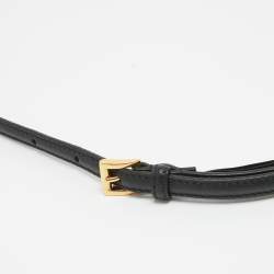 Prada Black Leather Slim Buckle Belt 80CM