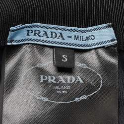 مملوكة مسبقًا Prada Black Logo Embroidered Canvas Drill Bucket Hat S