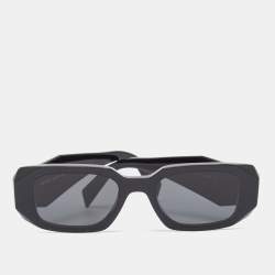 Prada Black SPR 17W Symbole Rectangular Sunglasses