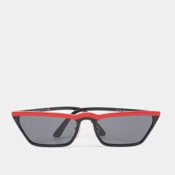 Prada Black/Red SPR 19U Rectangular Sunglasses