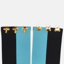 Prada Black/Blue Elastic Waist Belt M