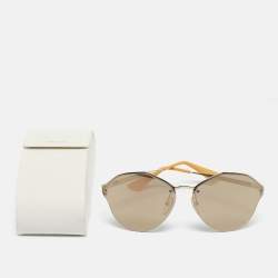 Prada Gold Mirrored SPR64T Geometric Sunglasses