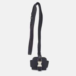 Prada Black Nylon Airpods Pro Case with Adjustable Strap