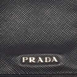 Prada Black Saffiano Leather Badge Holder