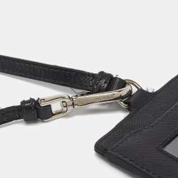 Prada Black Saffiano Leather Badge Holder