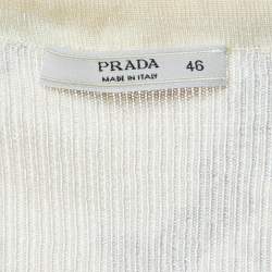 Prada Beige Python Print Rib Knit Top L