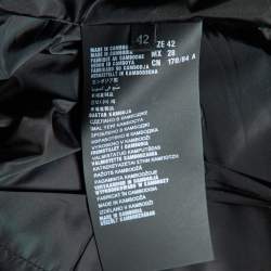 Prada Black Synthetic Mid Length Coat M