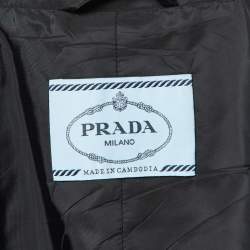 Prada Black Synthetic Mid Length Coat M
