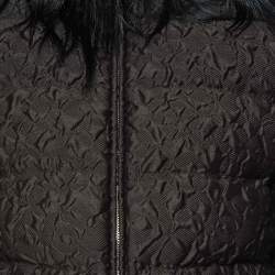 Prada Black Wool Blend Quilted Down Zip-Up Jacket M