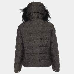 Prada Black Wool Blend Quilted Down Zip-Up Jacket M