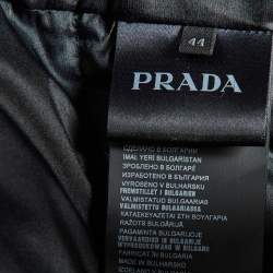 Prada Black Wool Blend Quilted Down Zip-Up Jacket M