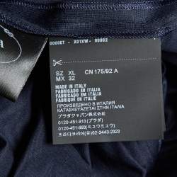 Pre Owned Prada Navy Blue Cotton Knit Sleeveless Long Dress XL