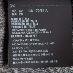 Pre Owned Prada Grey Rib Knit Zipper Sleeveless Top M