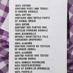 Pre Owned Prada Purple Gingham Cotton Bow Detail Belted Midi Dress M