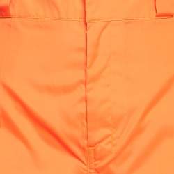 Prada Florescent Orange Synthetic Loose Fit Pants M