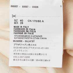 Pre Owned Prada Cream Wool Knit Polo Collar Midi Dress S
