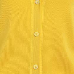 Prada Yellow Cashmere & Silk Knit Button Front Cardigan M