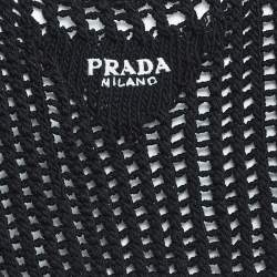 Pre Owned Prada Scoop Neck Crochet Knit Crop Top M