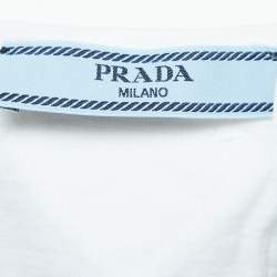 Pre Owned Prada Scoop Neck Crochet Knit Crop Top M