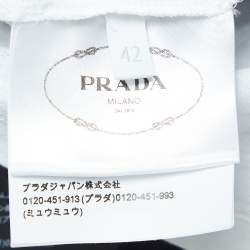 Pre Owned Prada Scoop Neck Crochet Knit Crop Top M