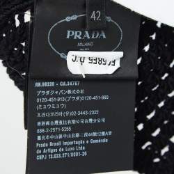 Pre Owned Prada Scoop Neck Crochet Knit Crop Top M