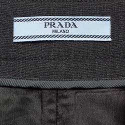 Pre Owned Prada Dark Grey Wool Pencil Skirt XS