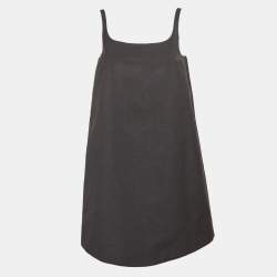 Prada Dark Grey Wool Mini Shift Dress S