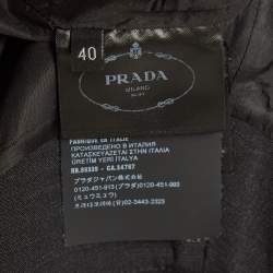 Prada Dark Grey Wool Mini Shift Dress S