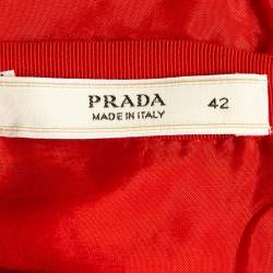 Prada Red Silk Ruched Short Dress M
