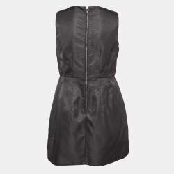 Prada Black Nylon Triangular Pouch Detail Mini Dress S