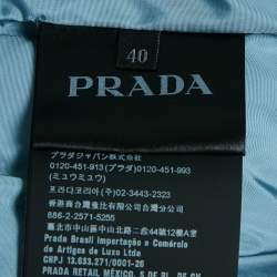 مملوكة مسبقًا Prada Black Nylon Short Etiquette Puffer Down Jacket S