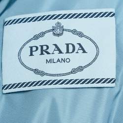 مملوكة مسبقًا Prada Black Nylon Short Etiquette Puffer Down Jacket S