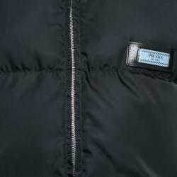 مملوكة مسبقًا Prada Black Nylon Short Etiquette Puffer Down Jacket S