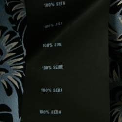 Prada Blue Floral Print Silk Ruffled Sleeveless Short Dress S