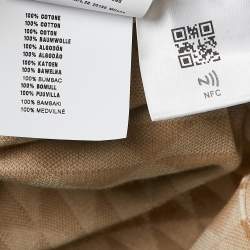 Pre Owned Prada Beige Jacquard Cotton Knit Crewneck Mini Dress M