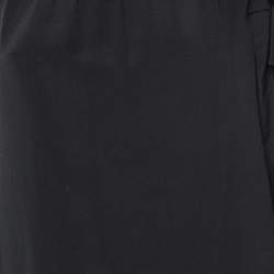 Prada Black Silk Ruffle Trim Blouse M