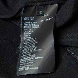 Prada Black Silk Ruffle Trim Blouse M